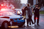 two teens after an early morning car wreck
